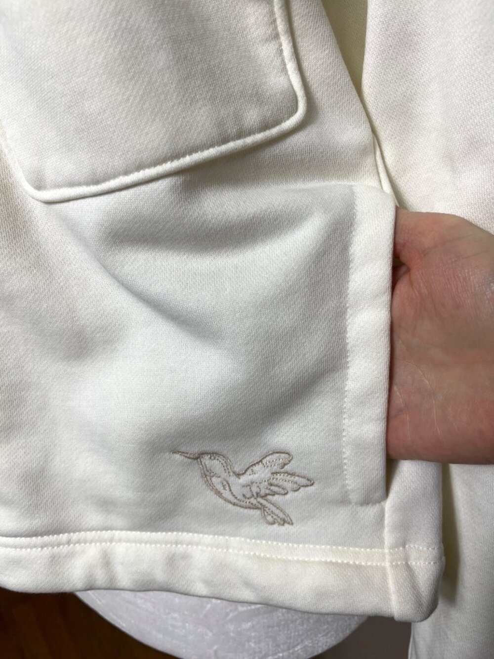 Johnny Was Calme Jacket Funnel Neck Ivory Elevated Athleisure Lux Preppy Women M - Picture 5 of 10